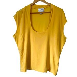 Joseph Ribkoff Light Yellow Sleeveless stretchy Top shirt size 16